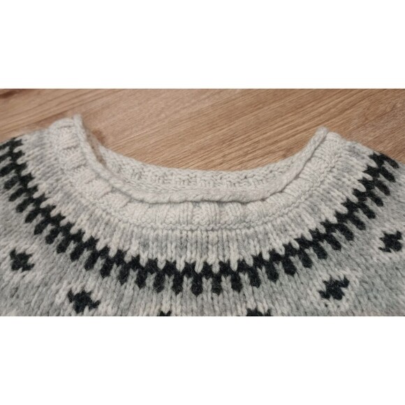 VINTAGE LL Bean Sweater Womens Large Roll Neck Lambs Wool Fair Isle Knit  *FLAW* - Picture 6 of 16